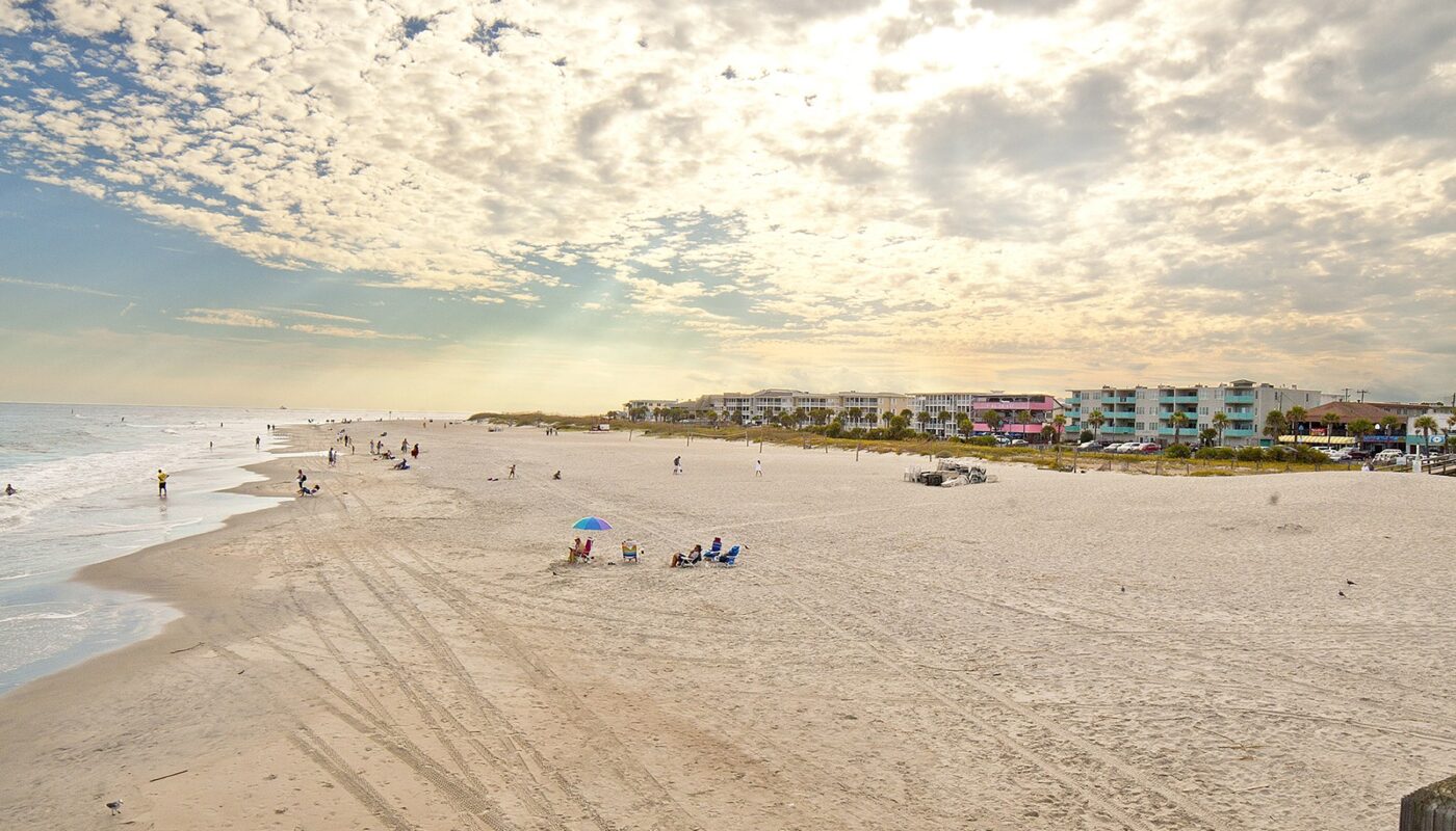 Sandy deep beach on Tybee Island