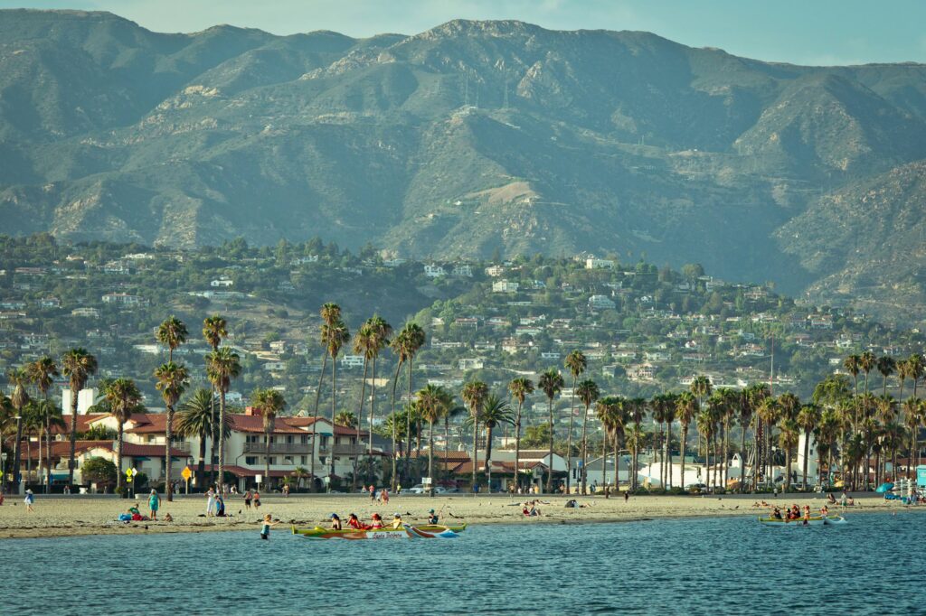 Santa Barbara sits below the mountains