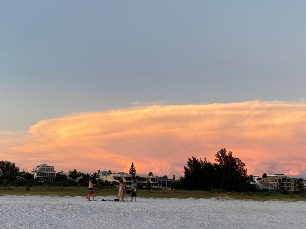Unique cloud formations at sunset
