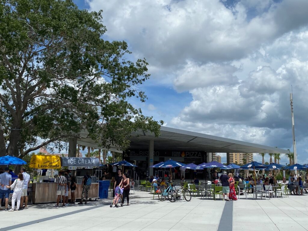 Outdoor eatery at The Pier