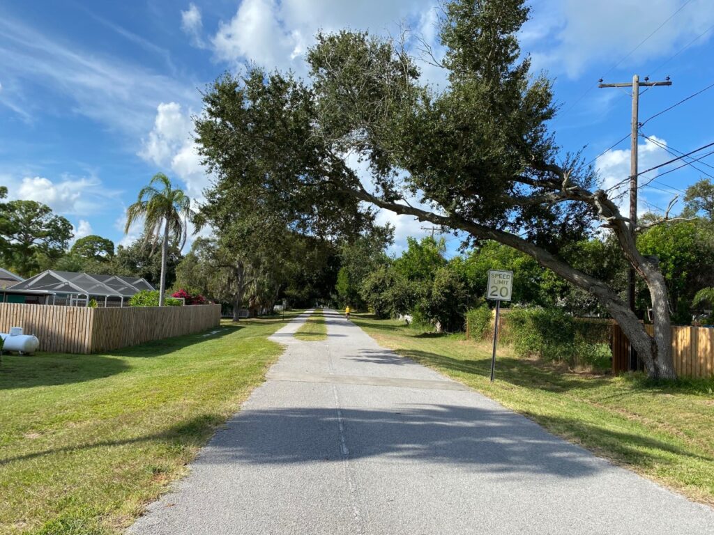 Trail splits for walkers and bikers