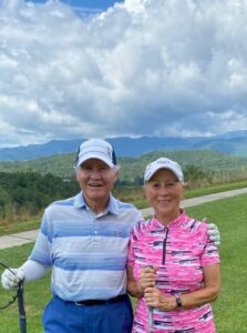 The Mixa's on No. 18 - Smoky Mountains in view