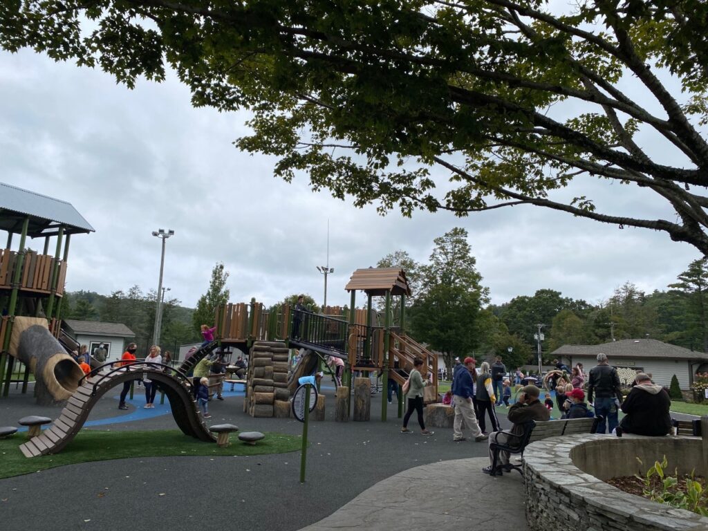 Crowds at Memorial Park Playground in Blowing Rock