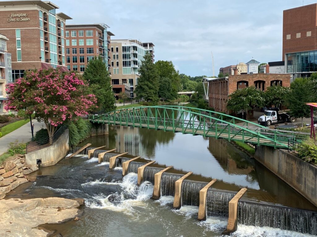 Serene setting of Reedy River Above the Water Falls