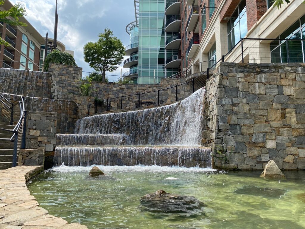 Riverplace Fountain in Greenville's West End