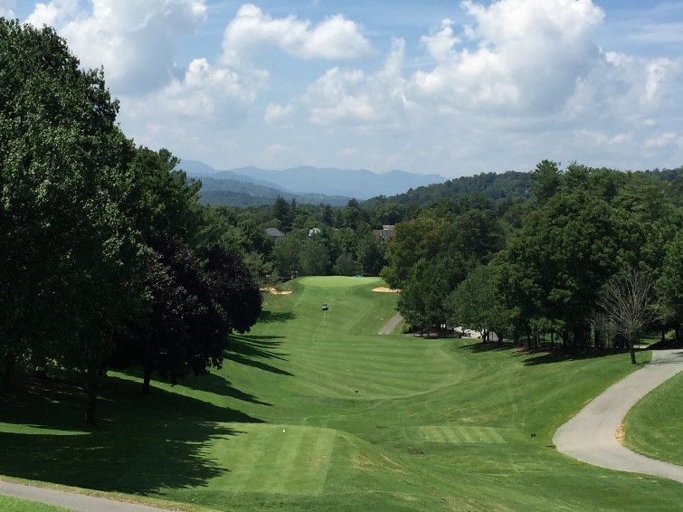 Hole No. 18 is downhill then uphill