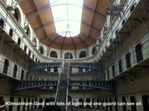 Kilmaninham Gaol one guard can see all.