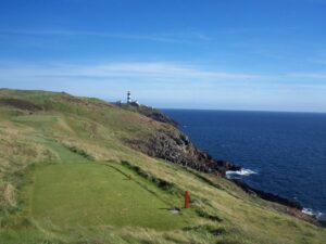 Old Head Golf Links on a craggy shoreline