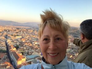 Hurrah! Charlene at top of Duomo