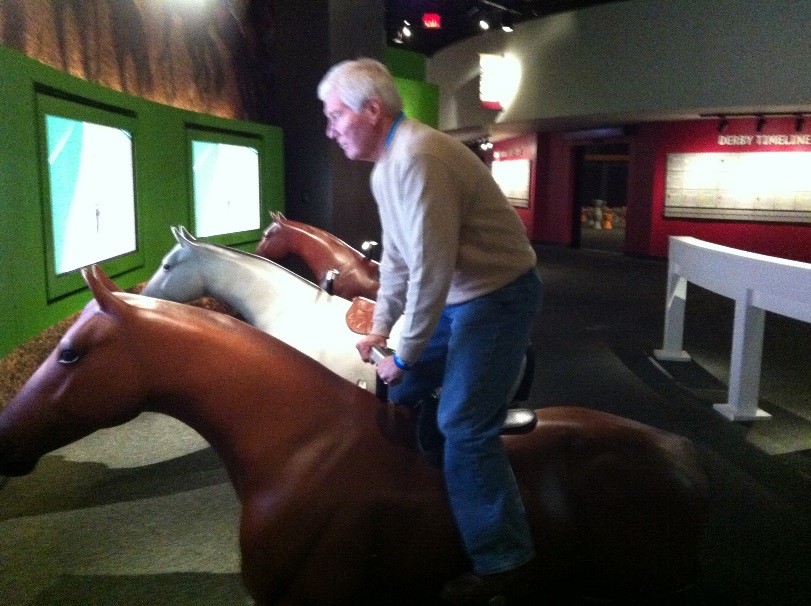 Richard playing a Jockey at the Kentucky Derby Museum