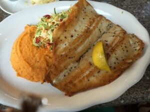 Carolina Trout and creamy sweet potatoes