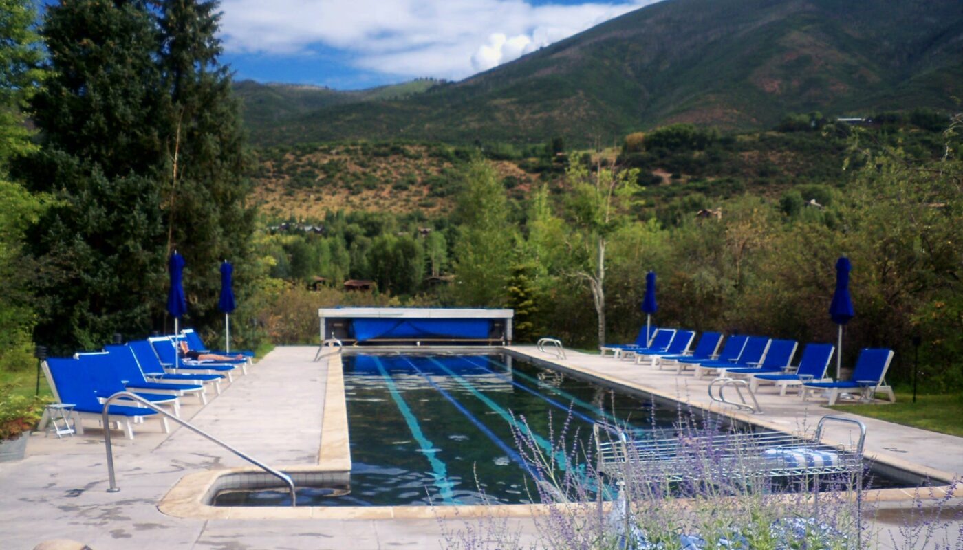 Intriguing setting for a pool.