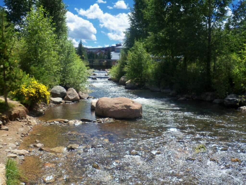 Scenic Riverwalk in Breckenridge on the Blue River.