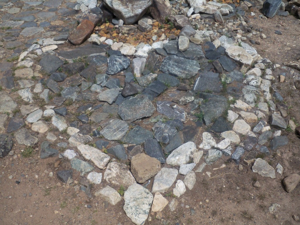 Heart rock art at the Anniversary Garden on the Vail Pike Path.