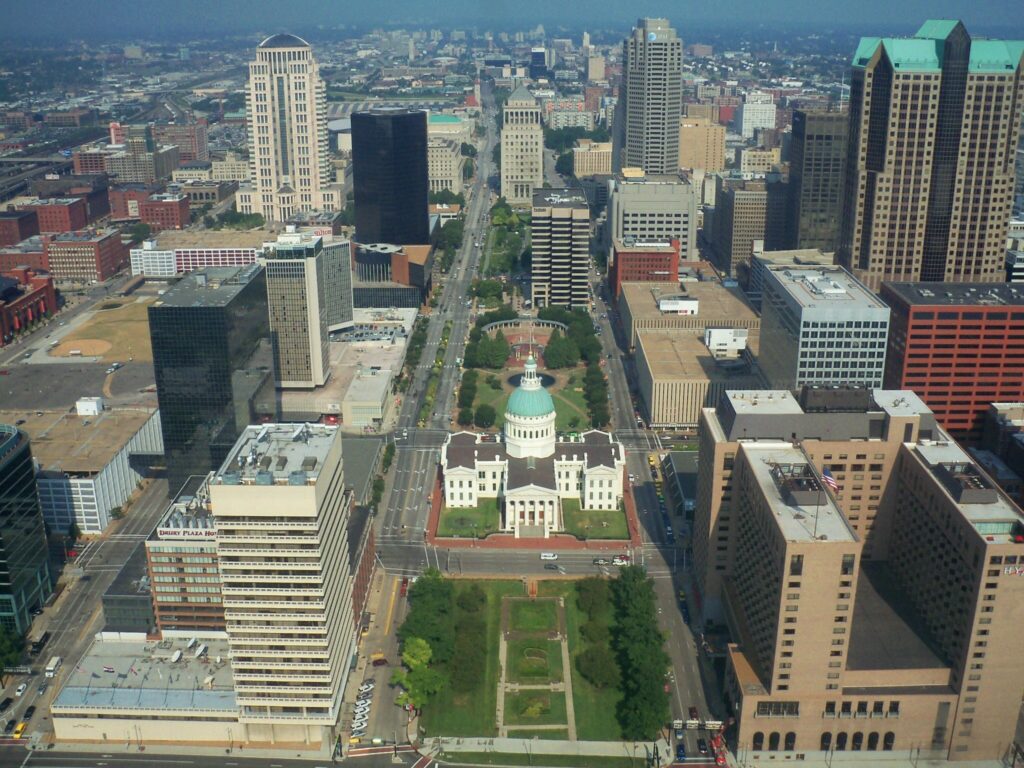 View from the top of the Gateway Arch