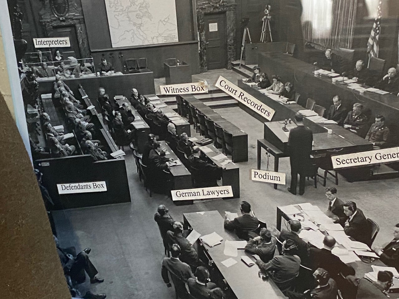 Nuremberg Courtroom ;ayout for the Nuremberg Trials