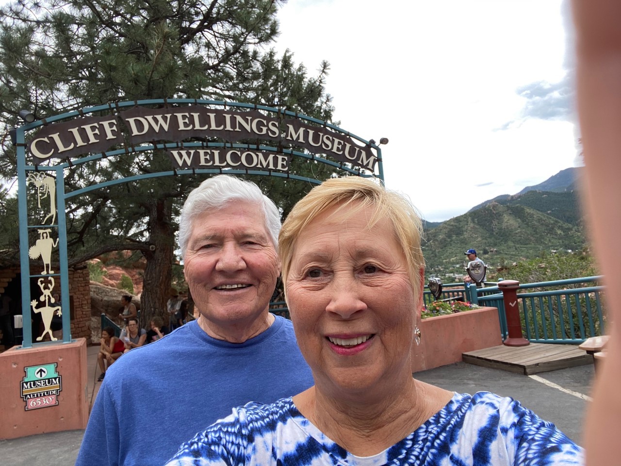Smile! We are at the Manitou Springs Cliff Dwellings.
