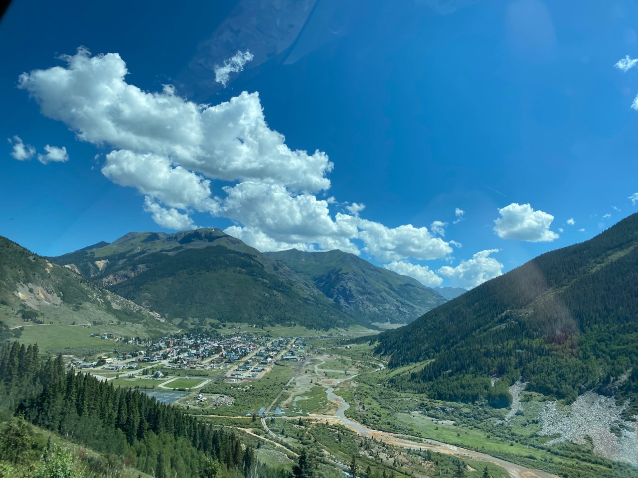View of Silverton, Colorado from Million Dollar Highway