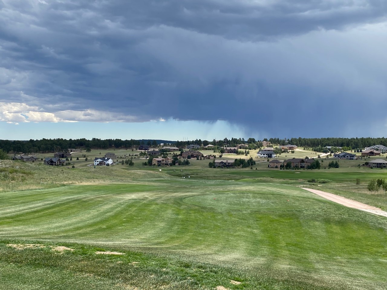 Kings Deer Golf Club – Hole No. 1 a par-4 a bit downhill.