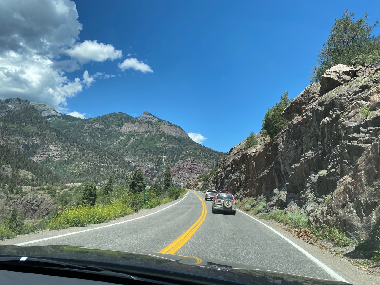 A little traffic as we wind our way to Ouray.