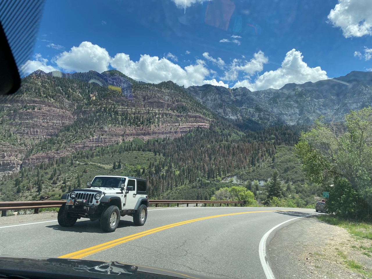 Views of the mountains approaching Ouray.
