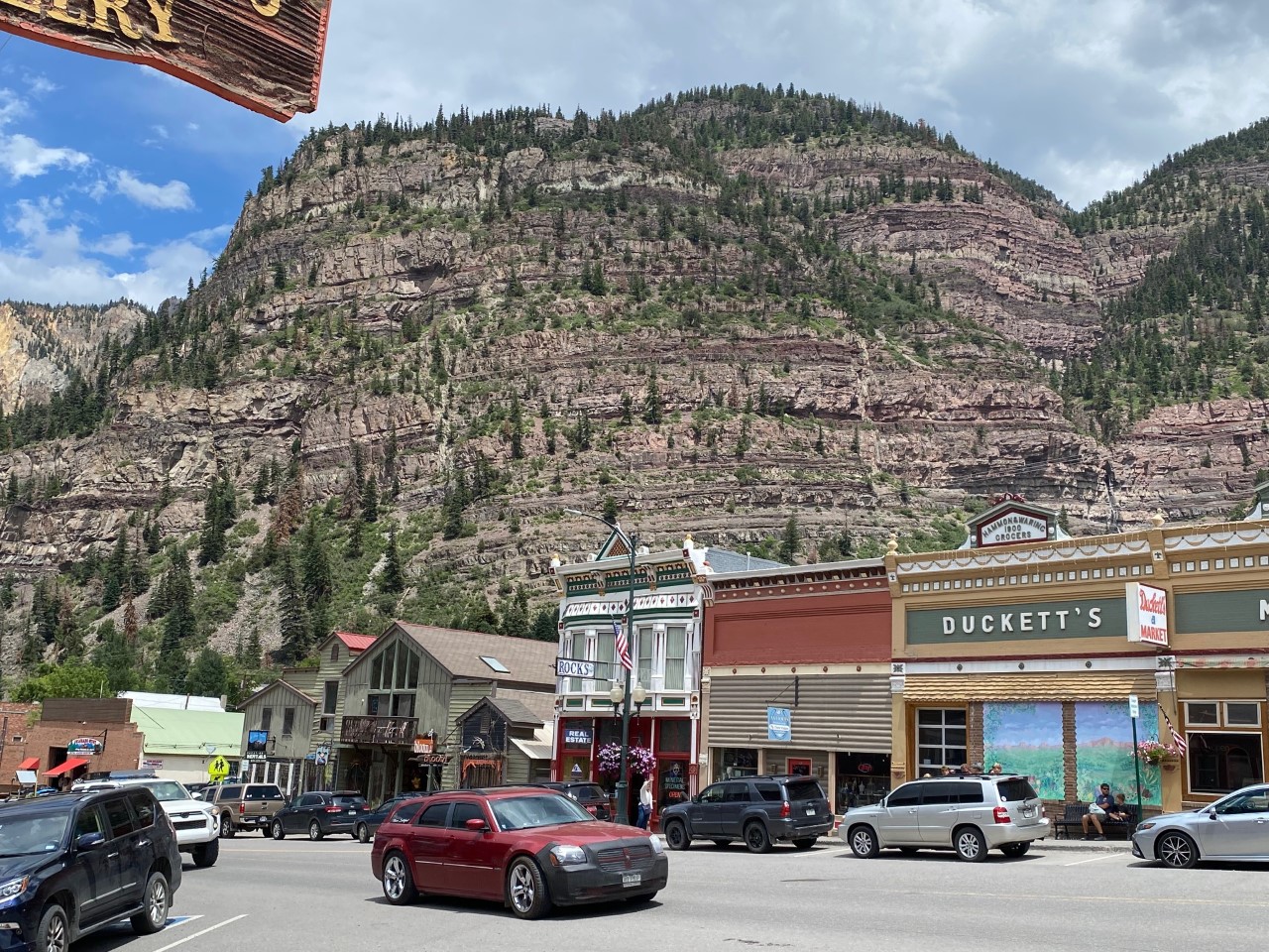 Downtown Ouray, Colorado -good restaurants, shops and sights.