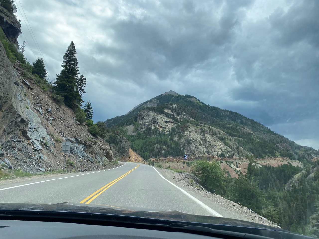 Storm clouds are gathering as we leave Ouray.
