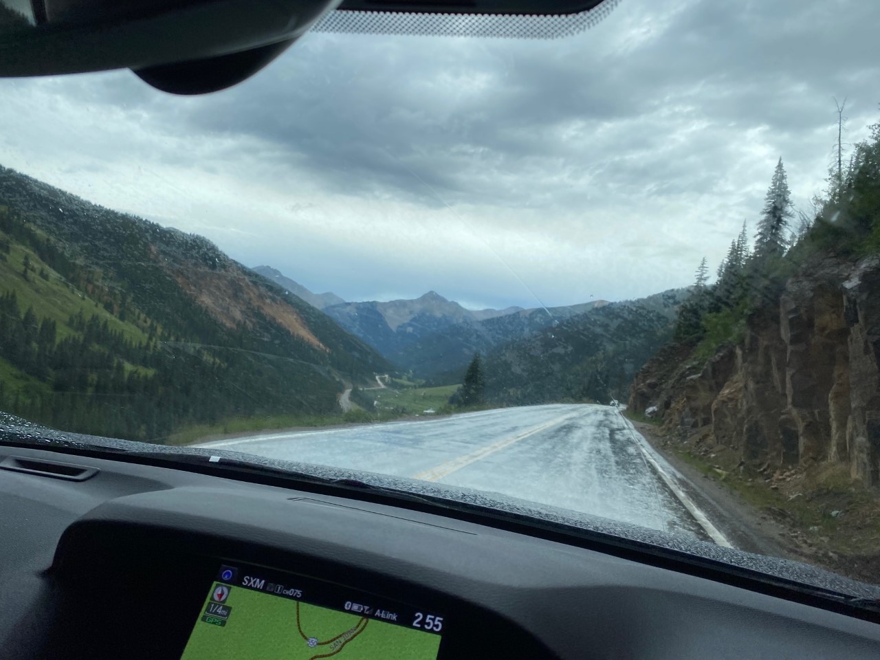 A rainy drive for several miles from Ouray to Silverton.