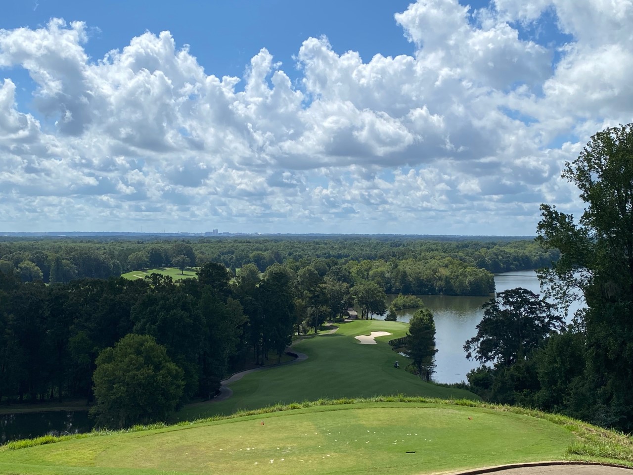 Hole No. 1 on the Judge is 200 feet above the fairway overlooking the Alabama River
