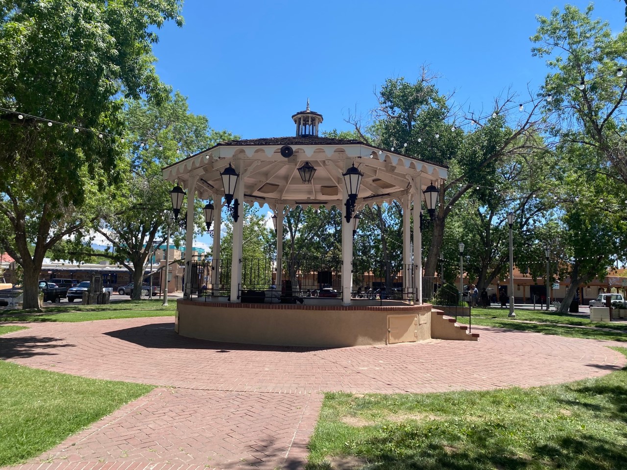 Gazebo in town square in Old Town (We enjoyed seeing trees in this desert area.)