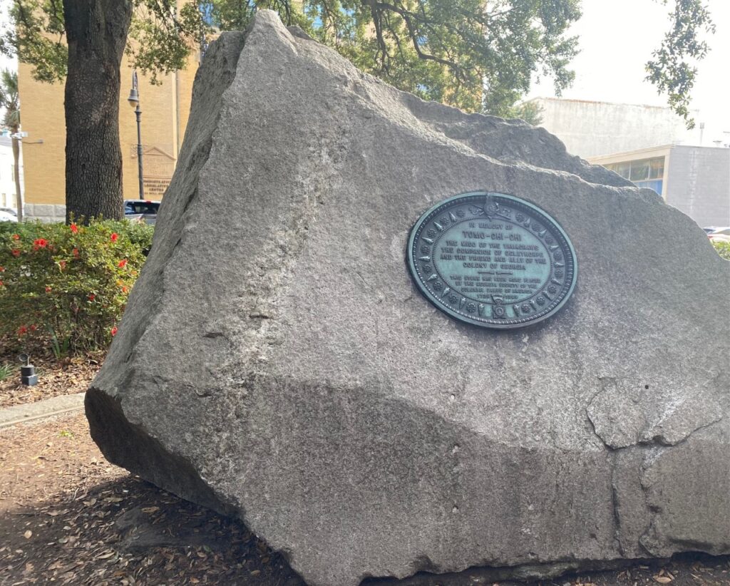 Intriguing story of how this rock dedicated to Tomo-Chi-Chi at Wright Square