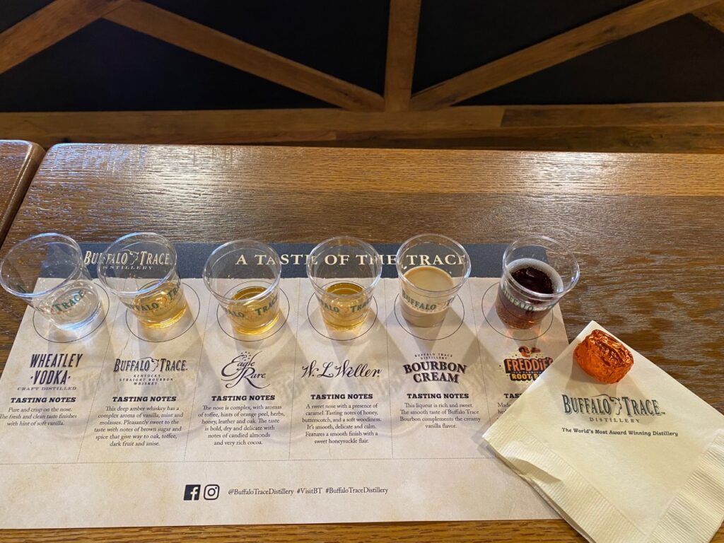Terrifc tastings at Buffalo Trace Distillery.