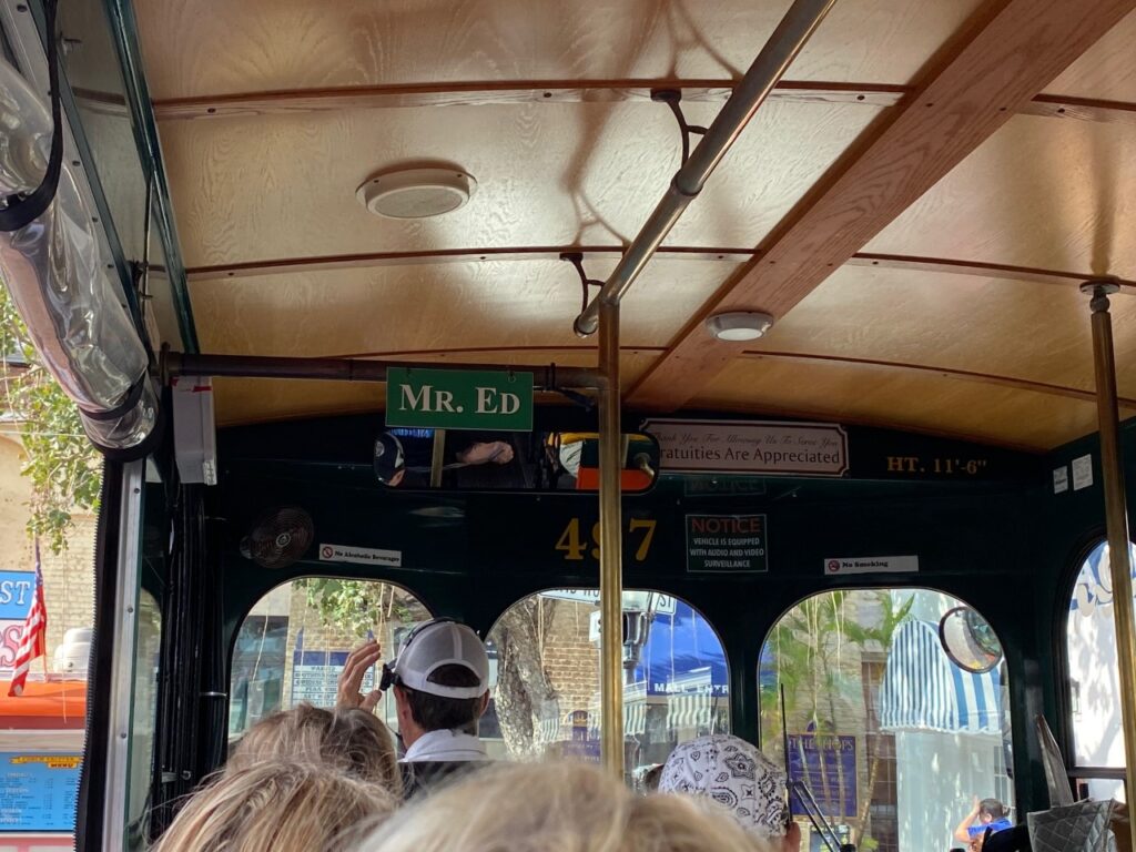 Mr. Ed, our driver and tour guide, on Old Town Trolley.