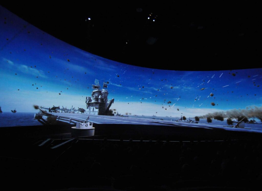 The 4D experience of landing on an aircraft carrier. Soloman Victory Theater.