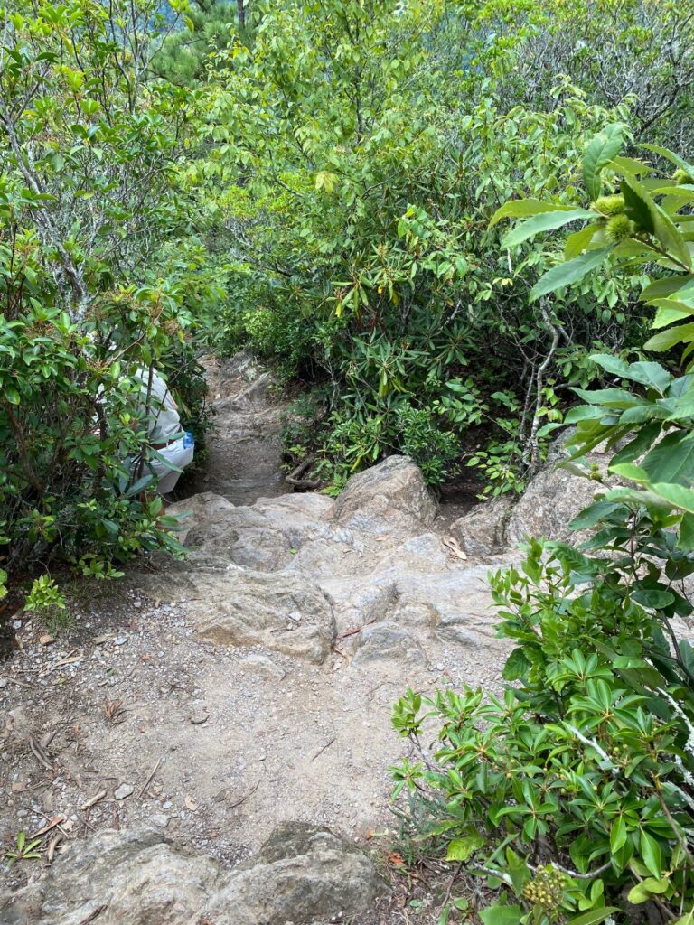 It is a bit steep in some areas as we wind down the rocks at the top.