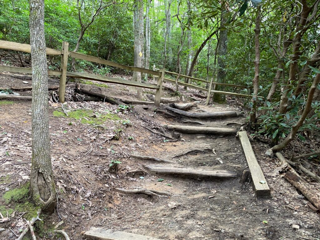 12:44PM After a rest we take the steps up and around a bend.