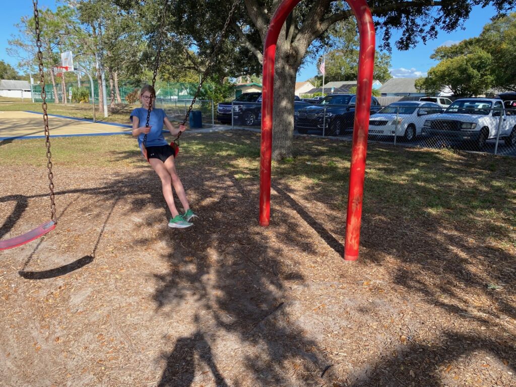 Lucy is a swinger after the drive to Florida.