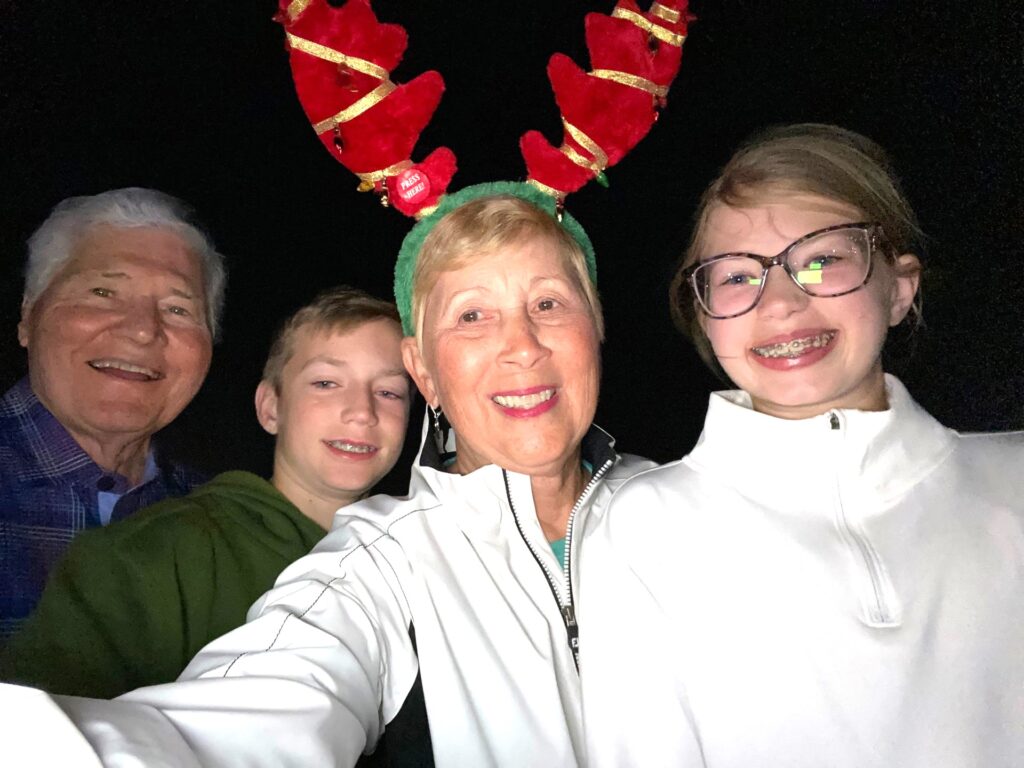 Papa, Louis, Mimi with her Antlers and Lucy at Safety Harbor Pier.