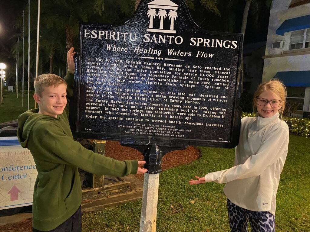 Now POSE with Espiritu Santo Springs sign at the Resort.