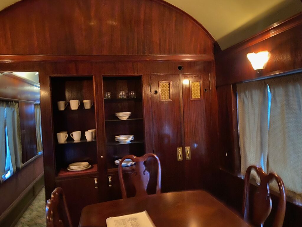 Dining Room of an Executive Railroad Car.