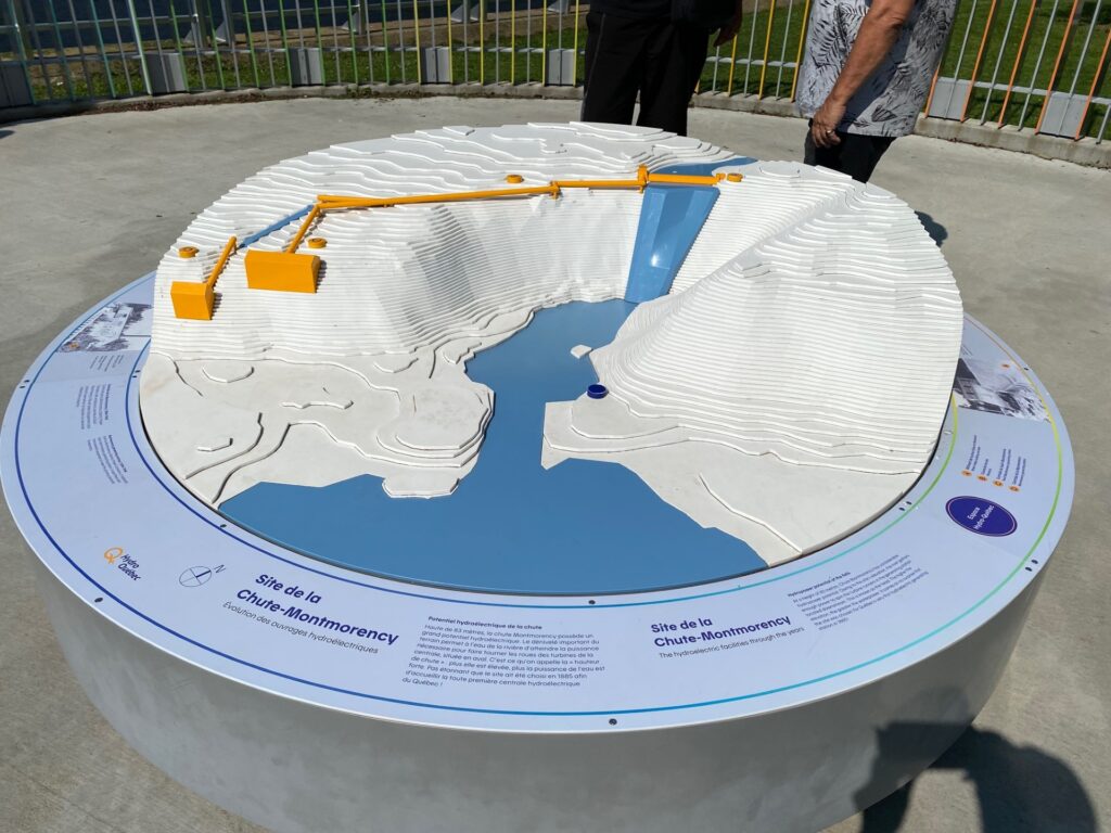 Model of the terrain of Montmorency Falls