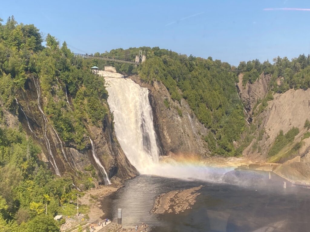 Final view of Montmorency Falls as we take the Cable Car down to catch the Blue Bus.